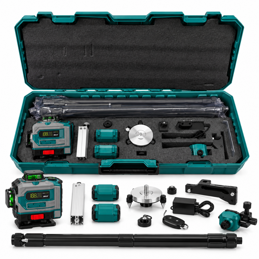 Profesionalni laserski nivelir 4 × 360° – Premium set