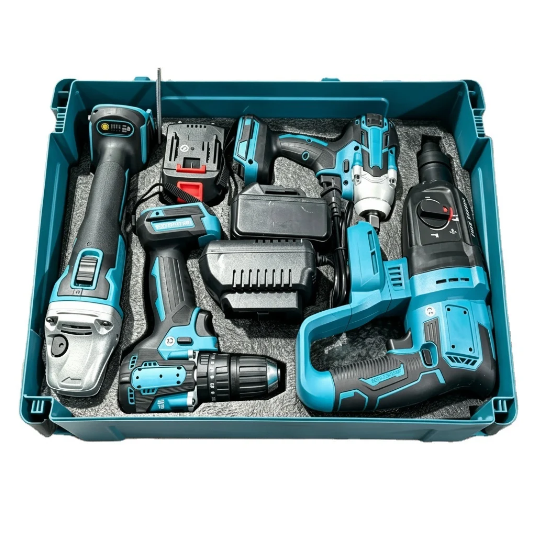 Aku set alata 4u1 Brushless – bušilica, udarni odvijač, kutna brusilica i SDS čekić