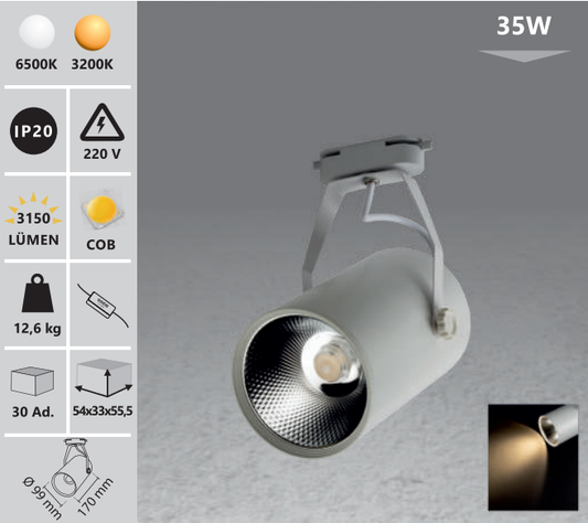 Track light  35W bijeli/crni