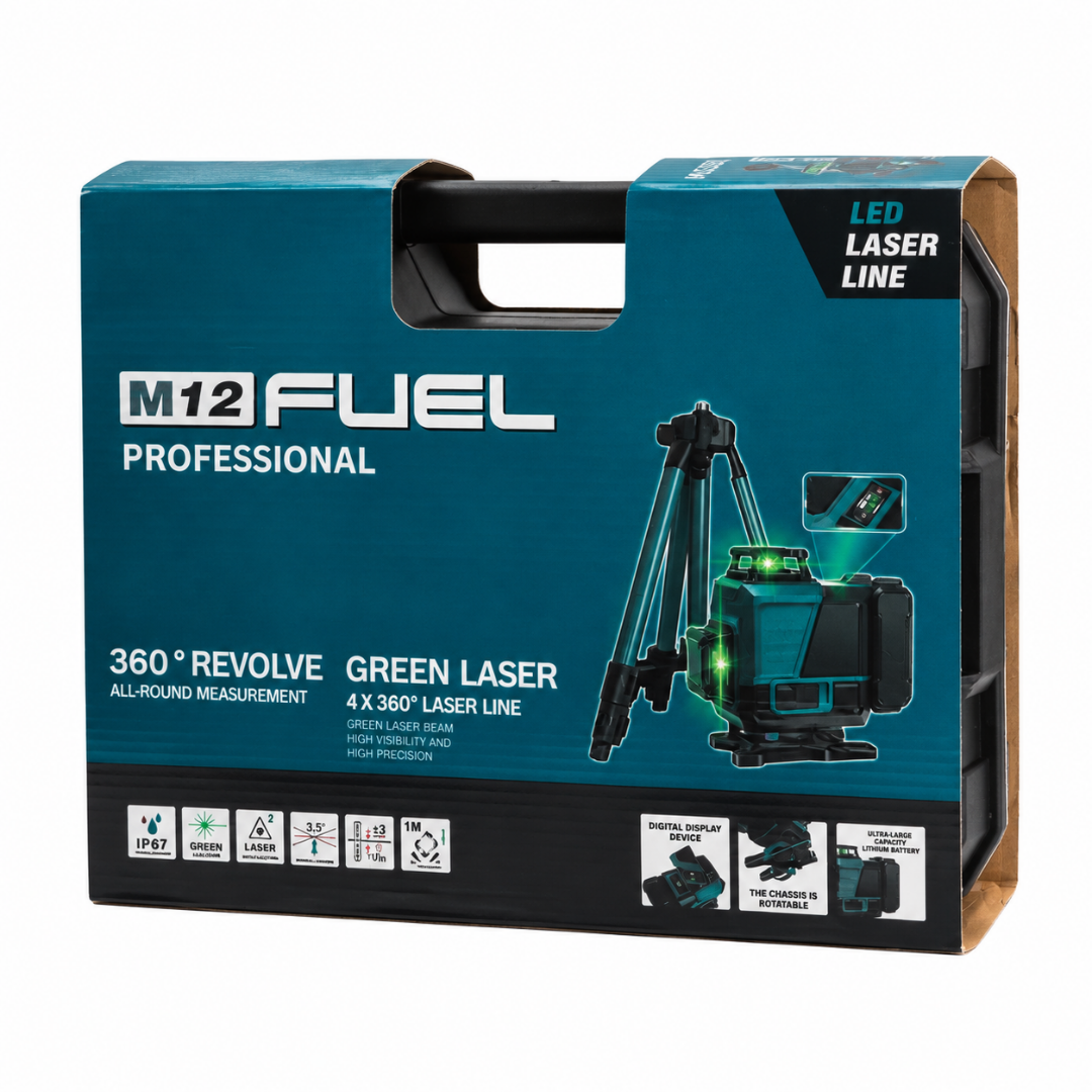 Laserski nivelir 4 × 360° – 16 linija – zeleni